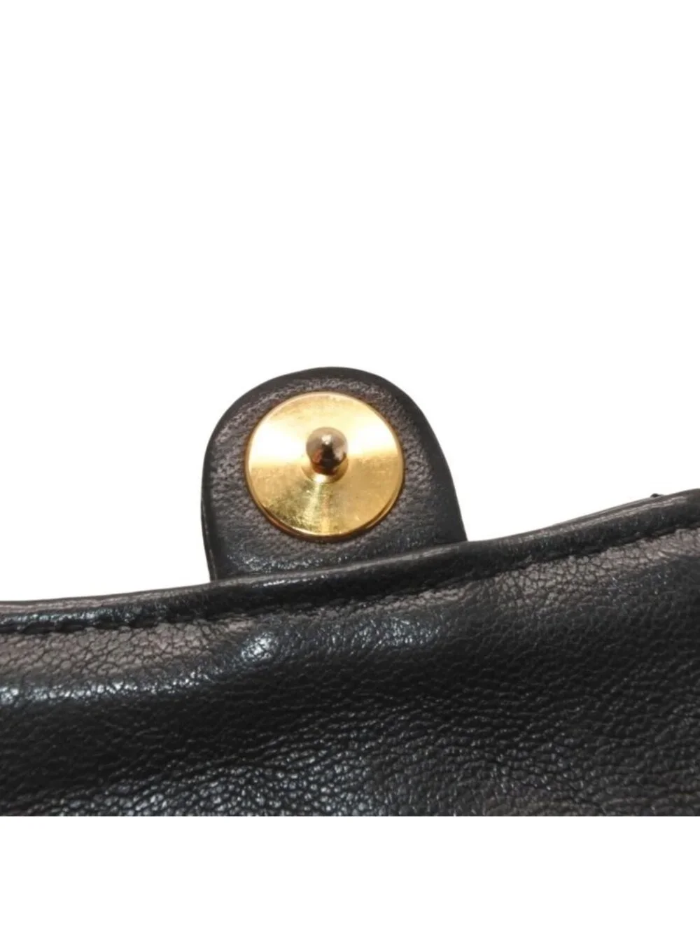Chanel Micro Quilted Chain Shoulder Bag CC Logo Lambskin Black Gold